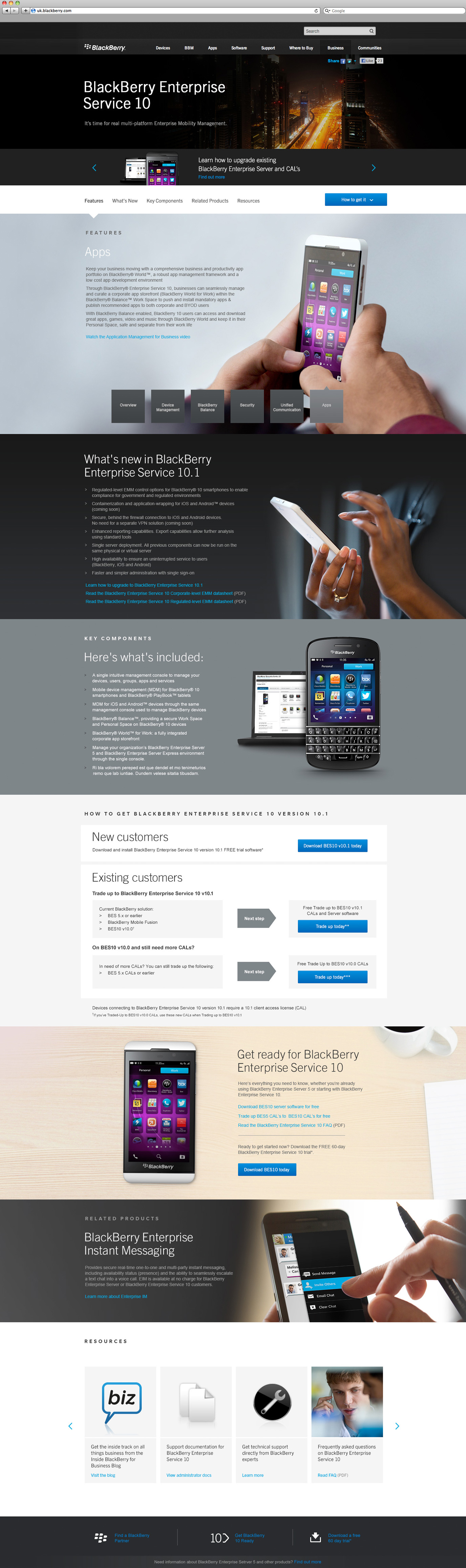 Blackberry - Website Home Page